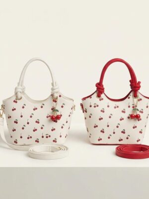 28CB3E9E-B10D-4718-BAD3-68D618D82CB3 Cherry Print Bucket Bag Set