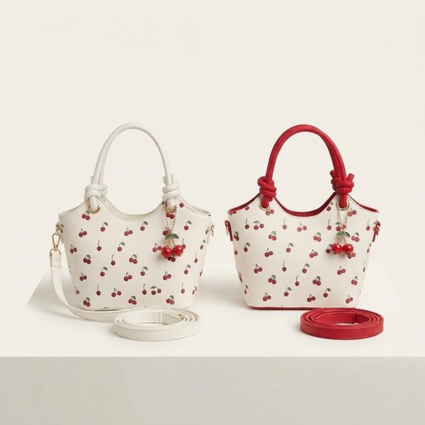 28CB3E9E-B10D-4718-BAD3-68D618D82CB3 Cherry Print Bucket Bag Set