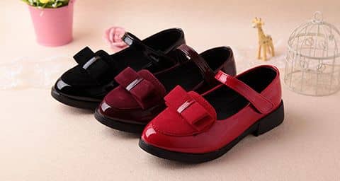 Girls' Patent Mary Jane Bow Flats